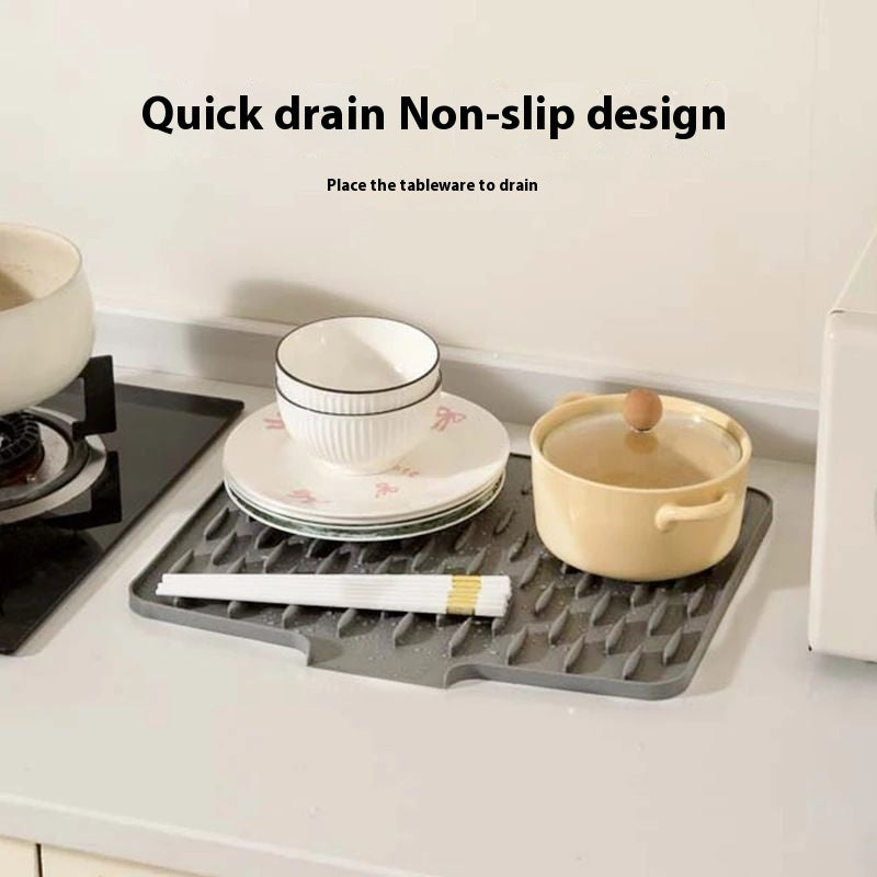 Countertop Slope Silicone Draining Pad Kitchen