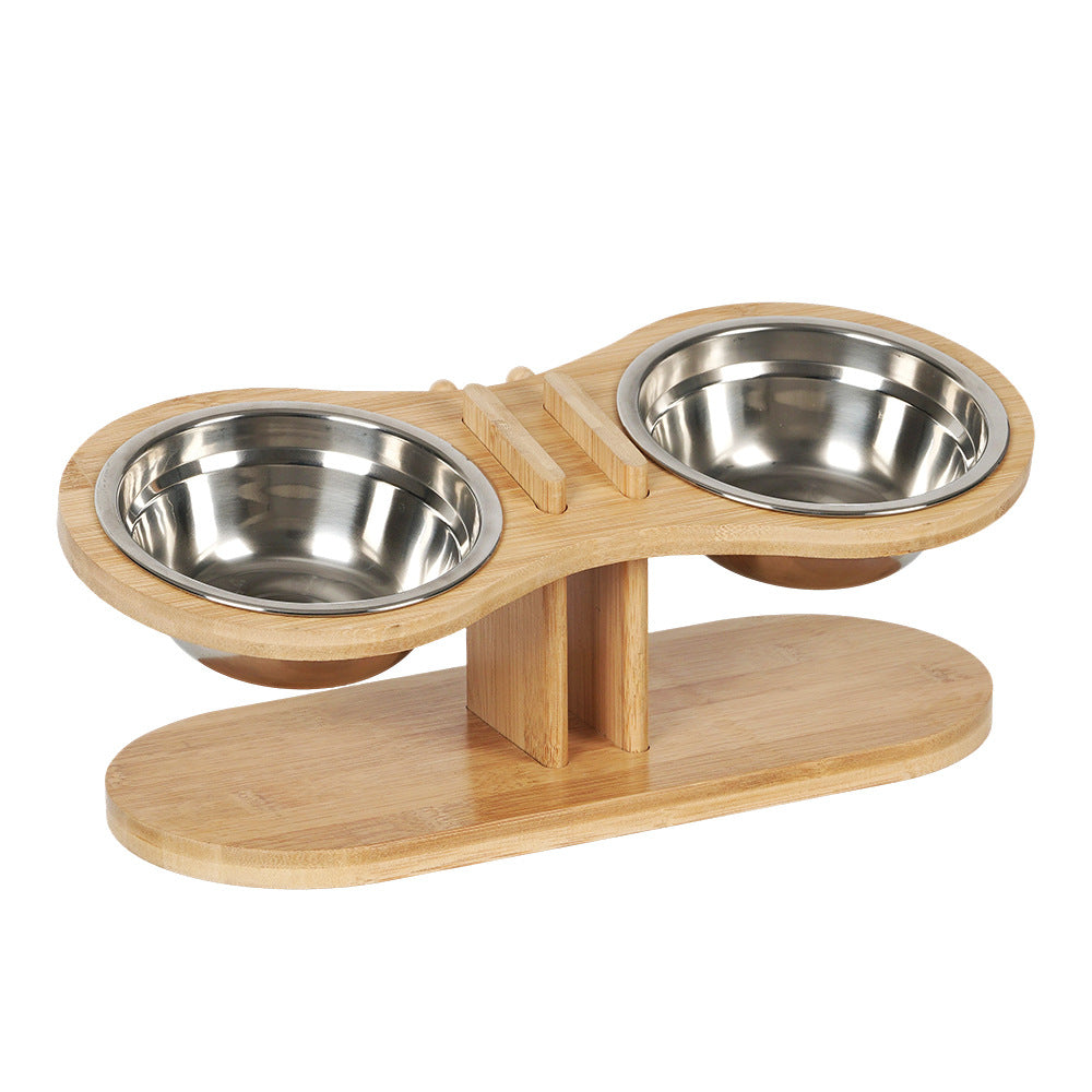 Adjustable Tilted Pet Stand With A Feeding Bowl