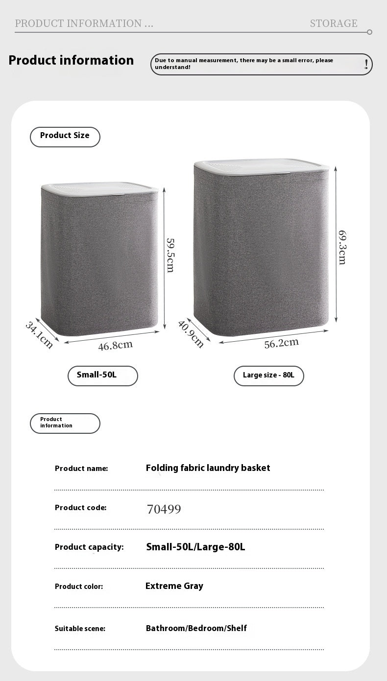 Fabric Bathroom With Lid Dirty Laundry Toys Sundries Storage Laundry Basket