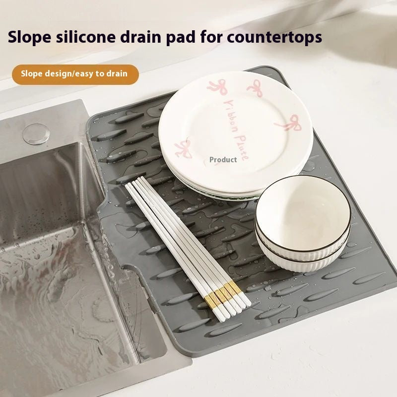 Countertop Slope Silicone Draining Pad Kitchen
