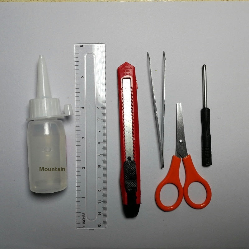 Manual Assembly Model Tool Suit Scissors Tweezers Ruler Tool Glue