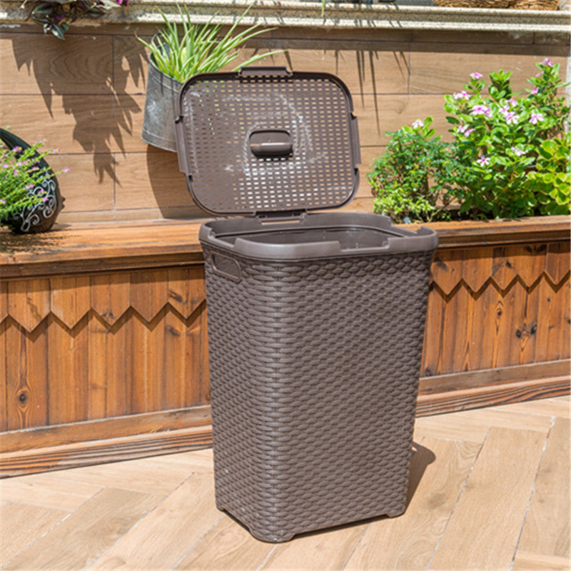Plastic Rattan Woven Storage Anti-dirty Laundry Laundry Basket