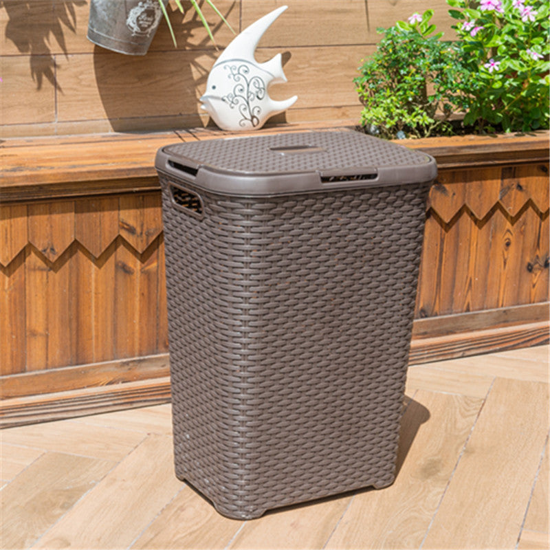 Plastic Rattan Woven Storage Anti-dirty Laundry Laundry Basket