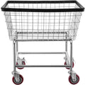 Wire Laundry Cart, 2.5 Bushel Wire Laundry Basket With Wheels,  Commercial Wire Laundry Basket Cart, Steel Frame With Chrome Finish, 4inch Casters, Wire Basket Cart For Laundry